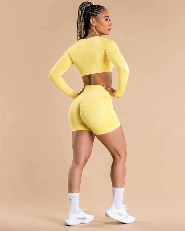 Lemon Long-sleeve crop top