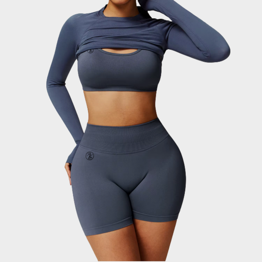 Azure Seamless Fitted Long Sleeve Top