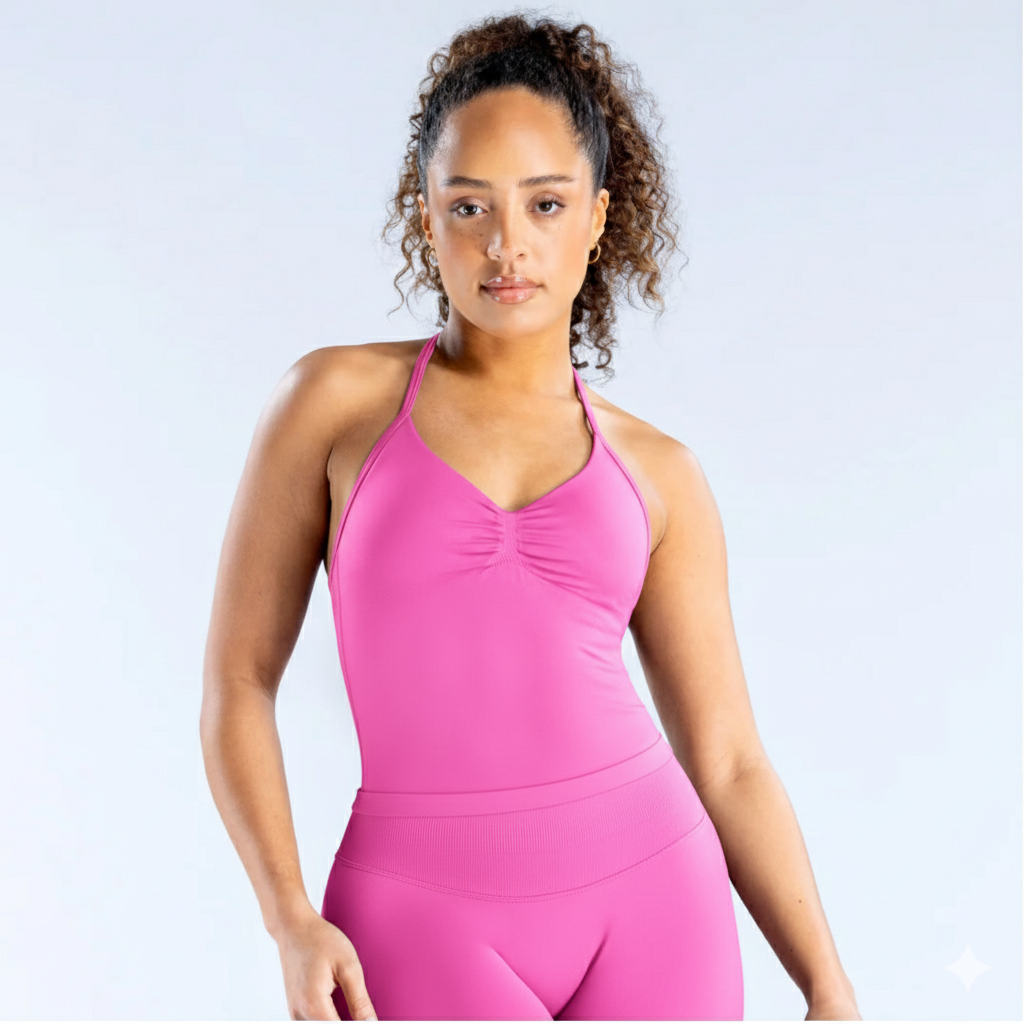 Model wearing Empower Olive Fitted Tank Top Model showcasing the Empower Grape Thistle Fitted Tank Top in a stylish pose. Model wearing Empower Scarlet Fitted TankTop Model wearing Empower Blossom Fitted Tank Top