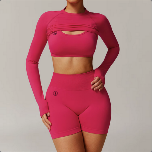 Cerise Seamless Fitted Long Sleeve Top