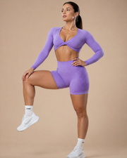 Lavender Long-sleeve crop top