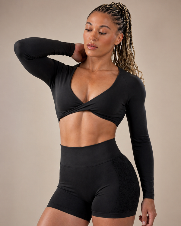 Midnight Long-sleeve crop top
